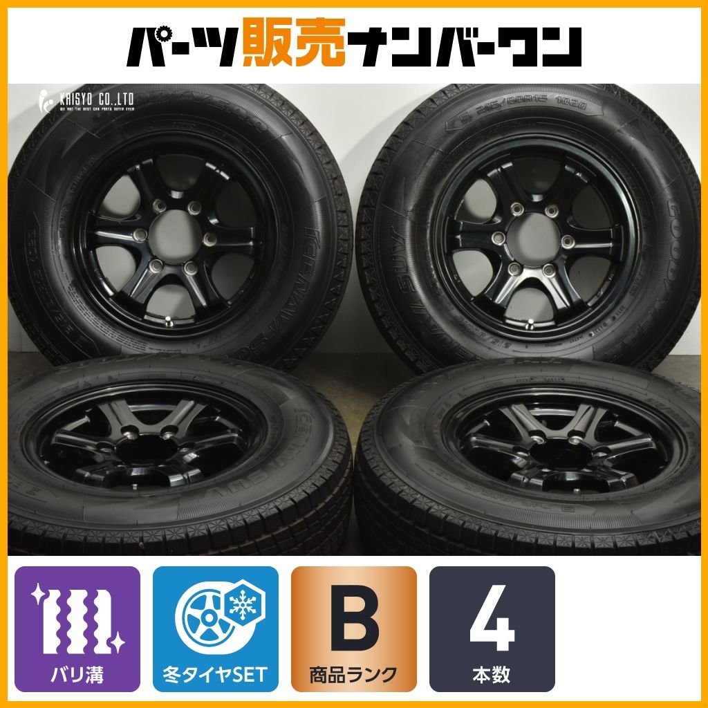 バリ溝 6本スポーク 15in 6J 33 PCD139.7 グッドイヤー アイスナビSUV 215 80R15 デリカスペースギア パジェロ 交換用 スタッドレス