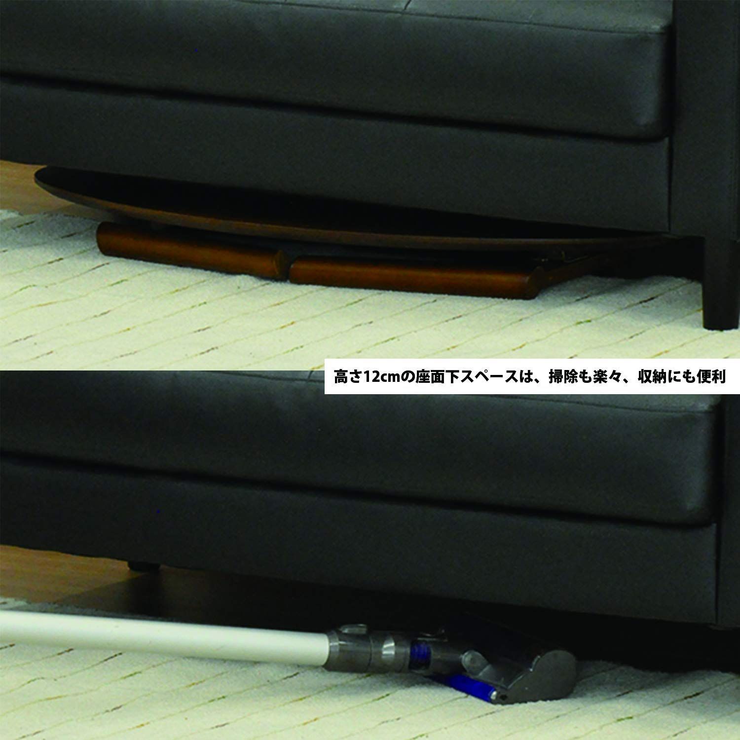 在庫処分 ブラック コンパクトソファ 2人掛 S-2823 エイ アイ エス BK