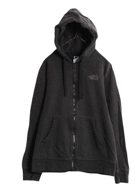 【お得なクーポン配布中!】 ノースフェイス フルジップ スウェット フード パーカー メンズ М / The North Face アウトドア トレーナー 裏起毛 ワンポイント ブラック