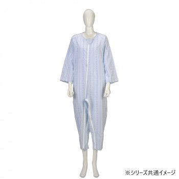竹虎 ソフトケアねまき両開きファスナー薄手 ブルー 大きいサイズ 105895 LL