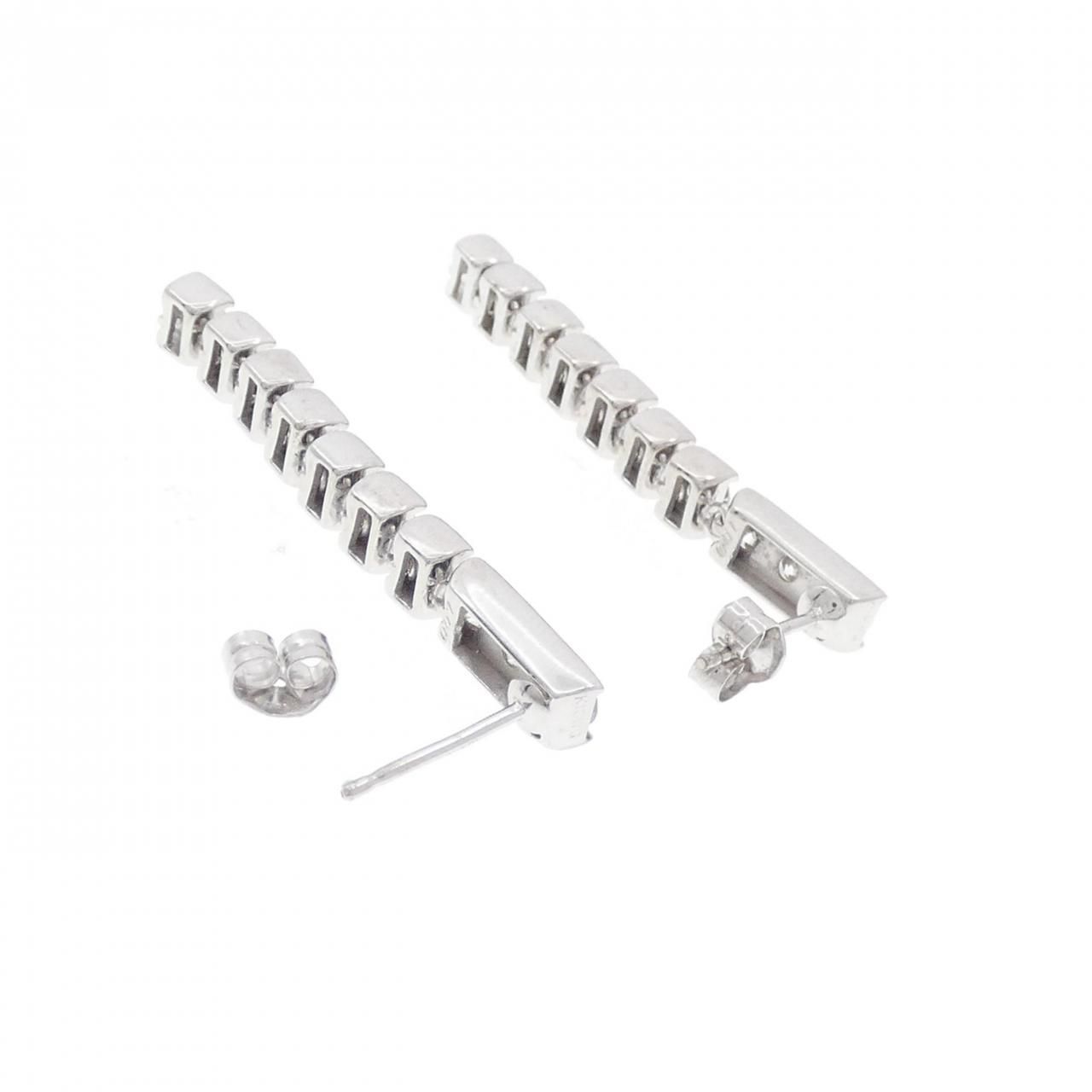 K18WG/K14WG ダイヤモンド ピアス 2.00CT