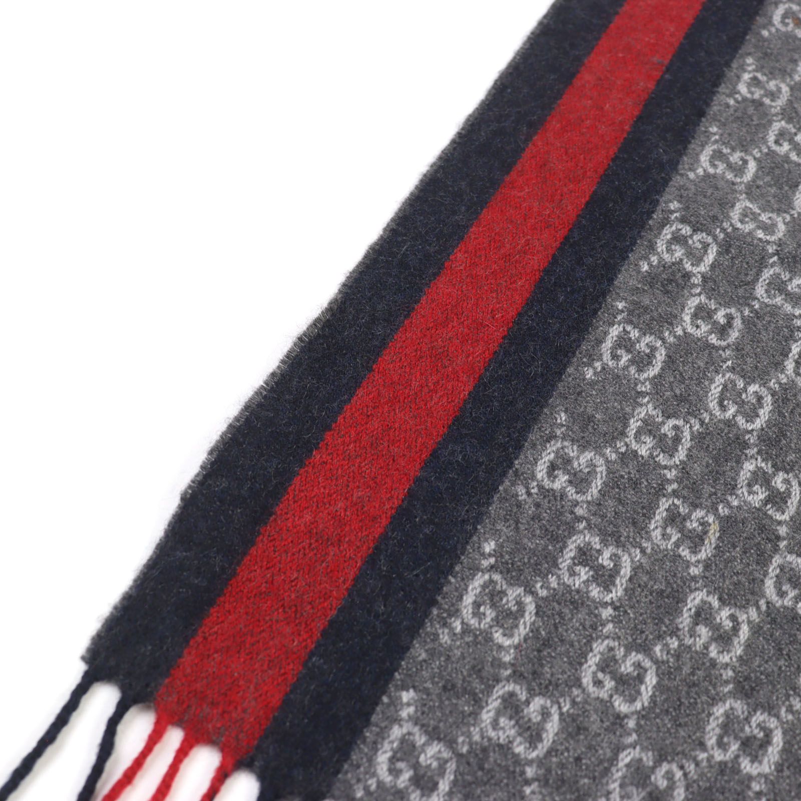 GUCCI GGロゴマフラー グレー GUCCI】 GGロゴマフラー グレー