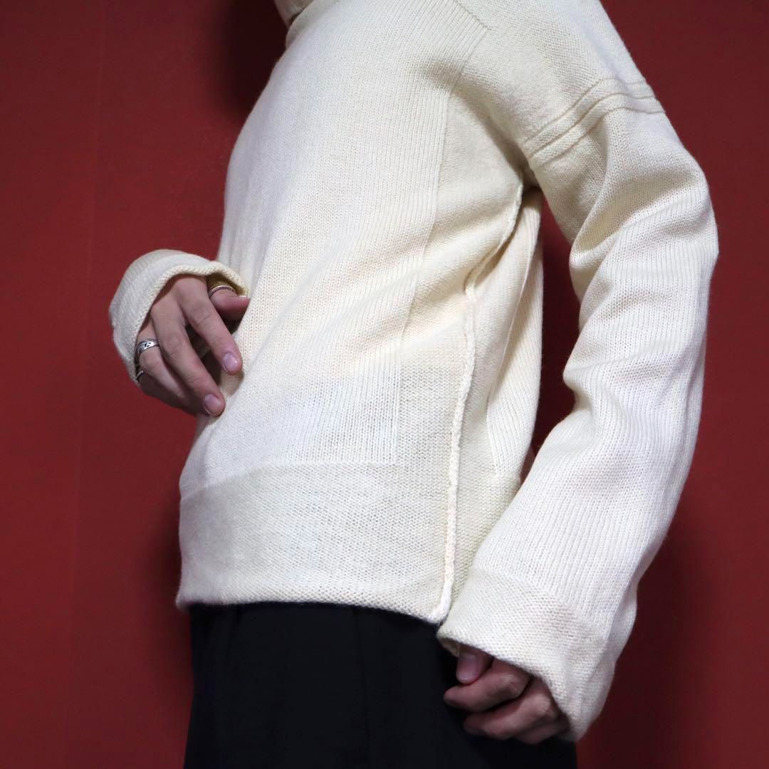 Jean Paul Gaultier HOMME 裾レザー切替 ハイネックニット Jean Paul Gaultier HOMME 裾レザー切替 ハイネックニット