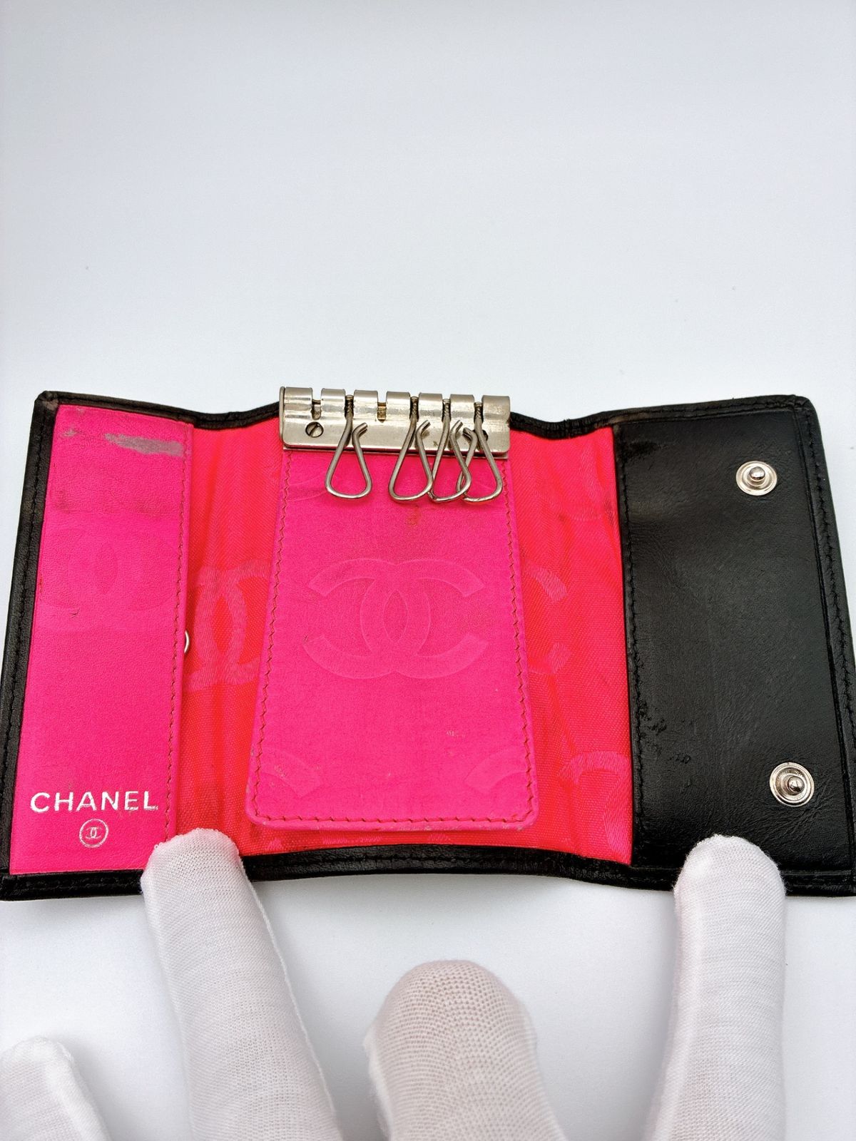 CHANEL シャネル☆6連キーケース☆ココマークピンクレザー☆ミニショッパー付 2ndhands_a26723