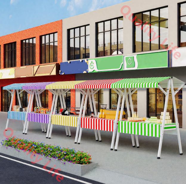 屋台ブース 折りたたみ式屋台 仮設屋台セット 鉄製 軽量 耐荷重150kg 収納便利 ファーマーズマーケット フード出店 イベント 祭り 縁日 バザー 用 100x60x200cm