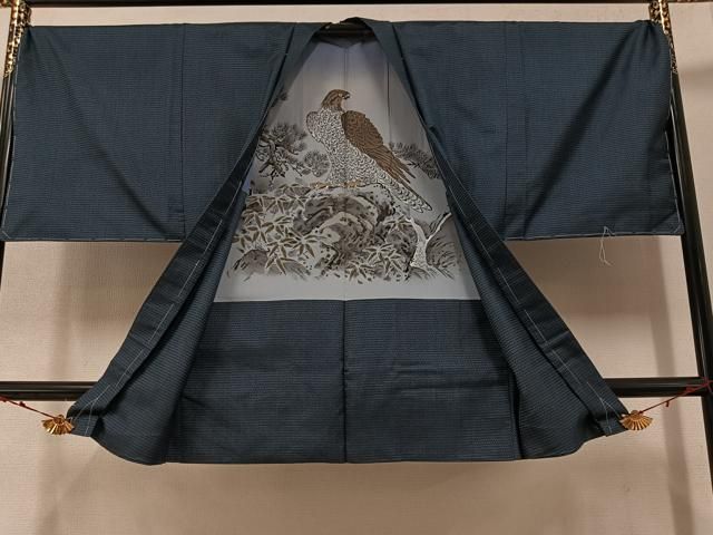 平和屋着物○男性 本場大島紬 アンサンブル 100亀甲 総詰め 正絹 逸品  