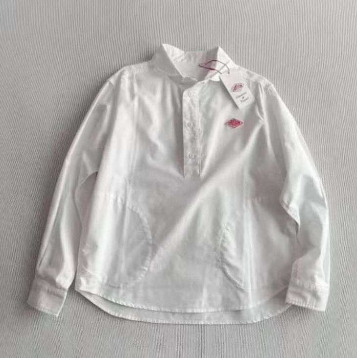 DANTON ダントン 長袖シャツ レディース メンズ 男女兼用 バンド シャツ ホワイト