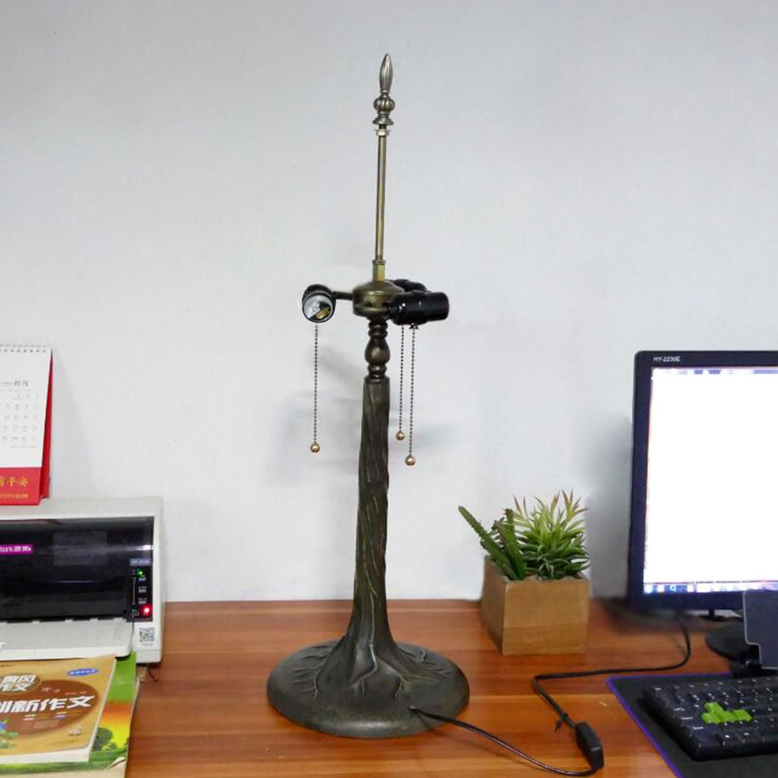【新着商品】個付き、ポール高さ 3 28 インチデスクライトベース ティファニーテーブルランプベース、ライト 鉄工所ランプベースの交換は、 18 Espod インチティファニースタイルのステンド