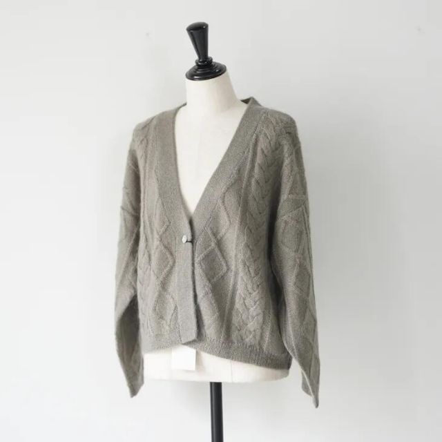 utilite ユティリテ アランボレロカーディガン カーキグレー トップス カーデ モヘアニット