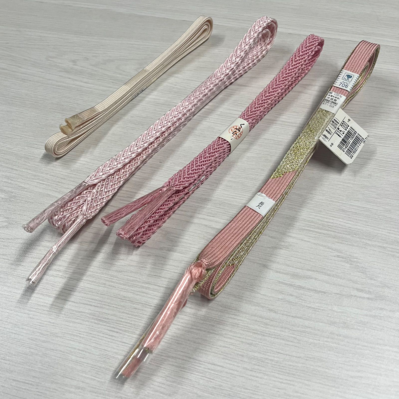 ４個セット 帯締め 組紐 くみひも 平組 正絹 絹100％ 振袖 結婚式 卒業式 小紋 紬 着物 晴れ着 浴衣