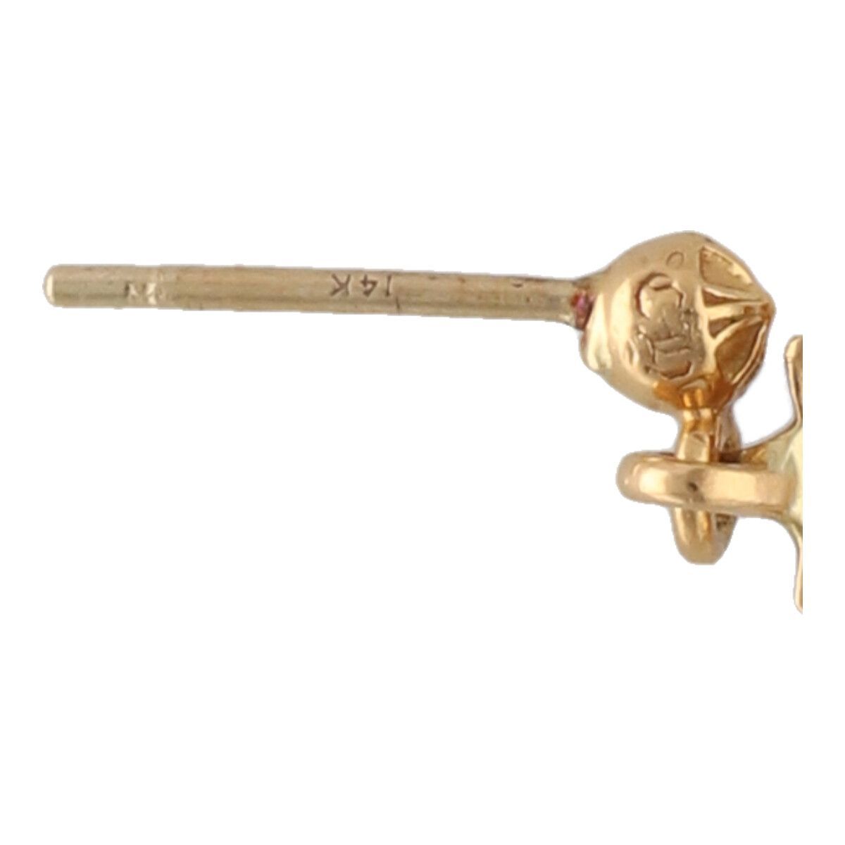 中古】 CHROME HEARTS クロムハーツ 3 CH クロス ドロップ ピアス 22K 