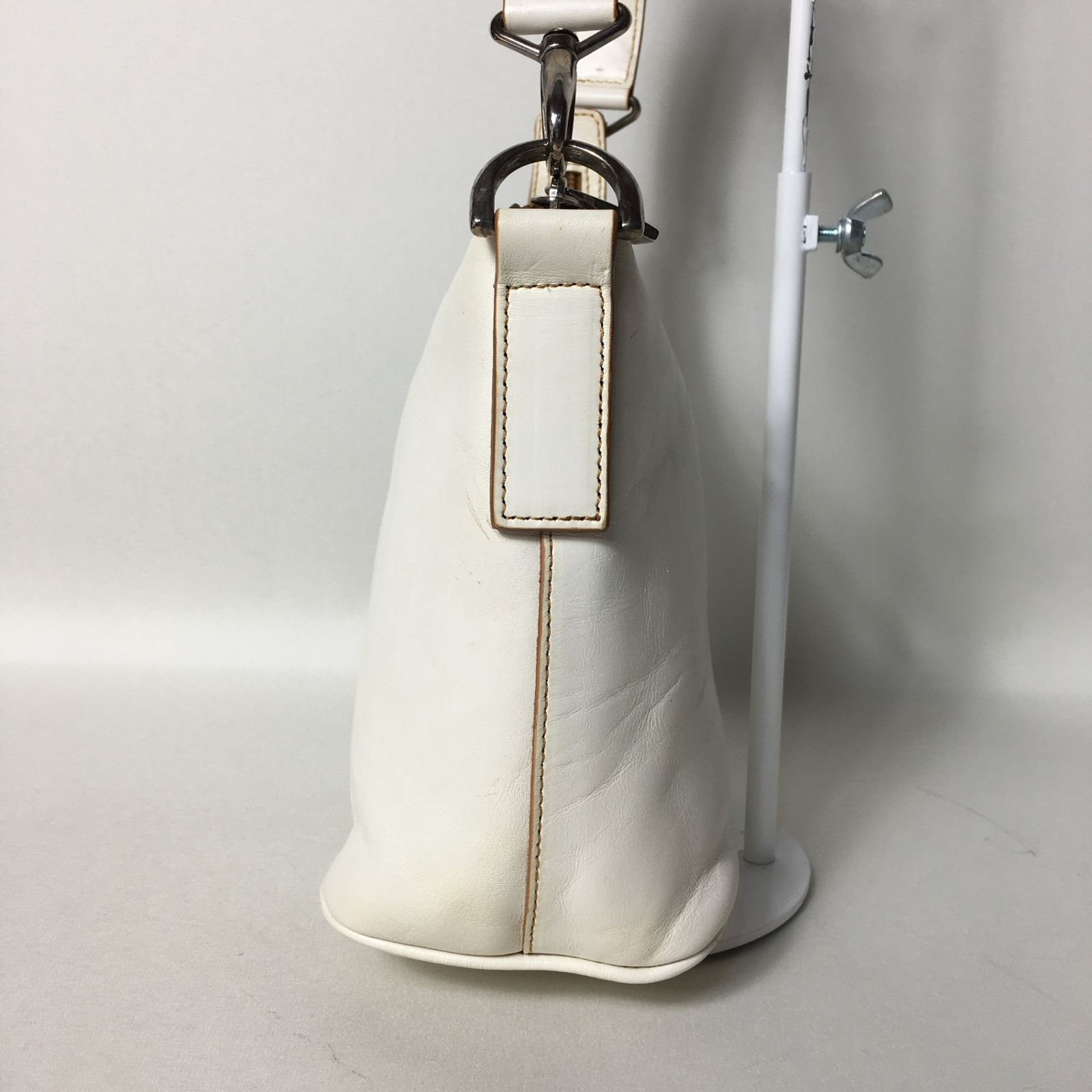 2506-72｜美品｜ヒロフ 2WAY ショルダーバッグ レザー ホワイト