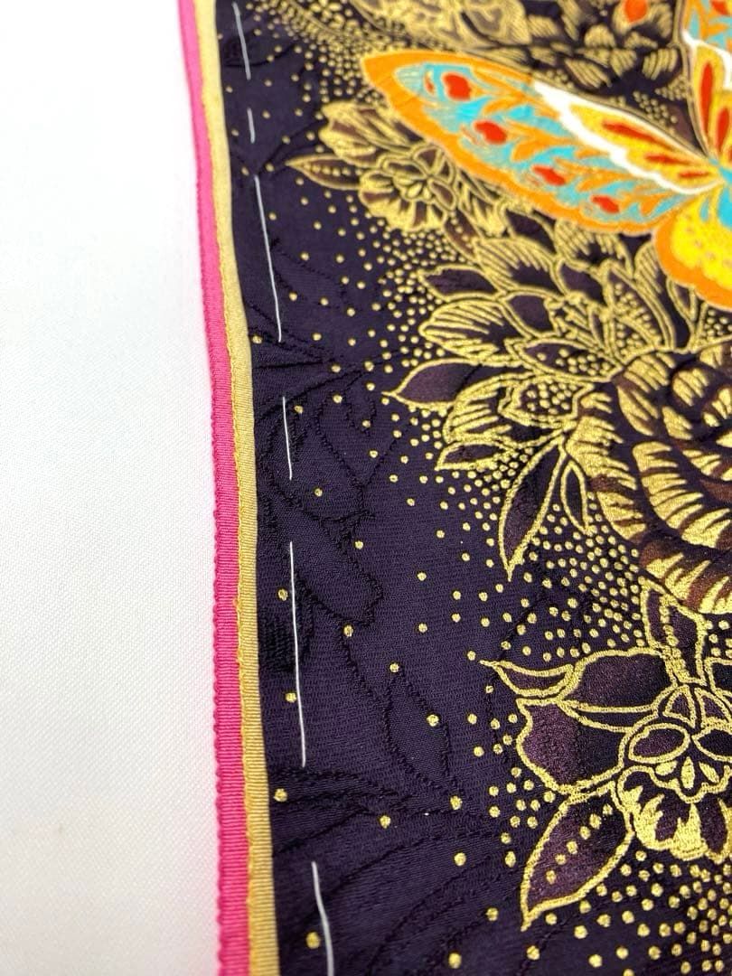 振袖 仮絵羽 桂由美 刺繍 ストーン 金彩 紋意匠 正絹 未仕立て品 八掛付き 振袖 仮絵羽 桂由美 ラメ刺繍 金彩 紋意匠 正絹 未仕立て品 八掛付き