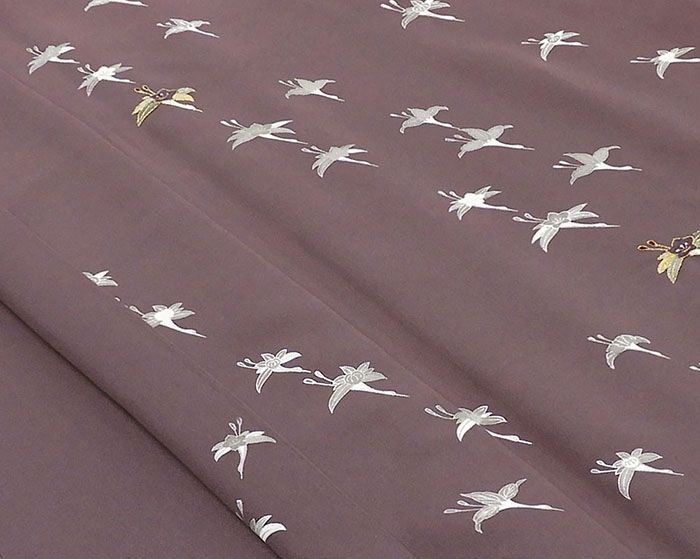 平和屋着物○訪問着 駒刺繍 飛鶴浜松宝尽くし花文 暈し染め 金彩 正絹