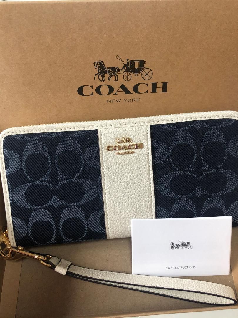 付属品つき【新品】COACH コーチ 長財布 デニム シグネチャー