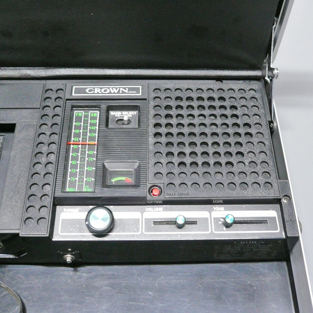 中古】クラウン CRC-9980F アタッシュケース型 ラジオカセット