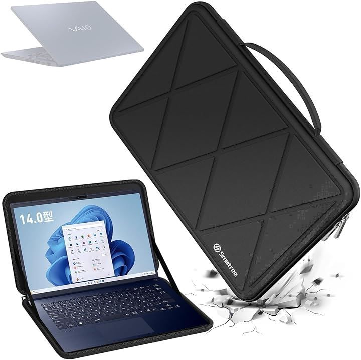 Smatree 14インチノードパソコンハードケース ソニーVAIO F14に適用 360度耐衝撃 防水 X8246( Black-For VAIO 14インチ，  For VAIO 14インチ（X8246）)