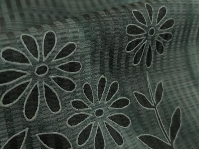 平和屋本店□極上 キモノデザイナー 斉藤上太郎 小紋 草花文 暈し染め