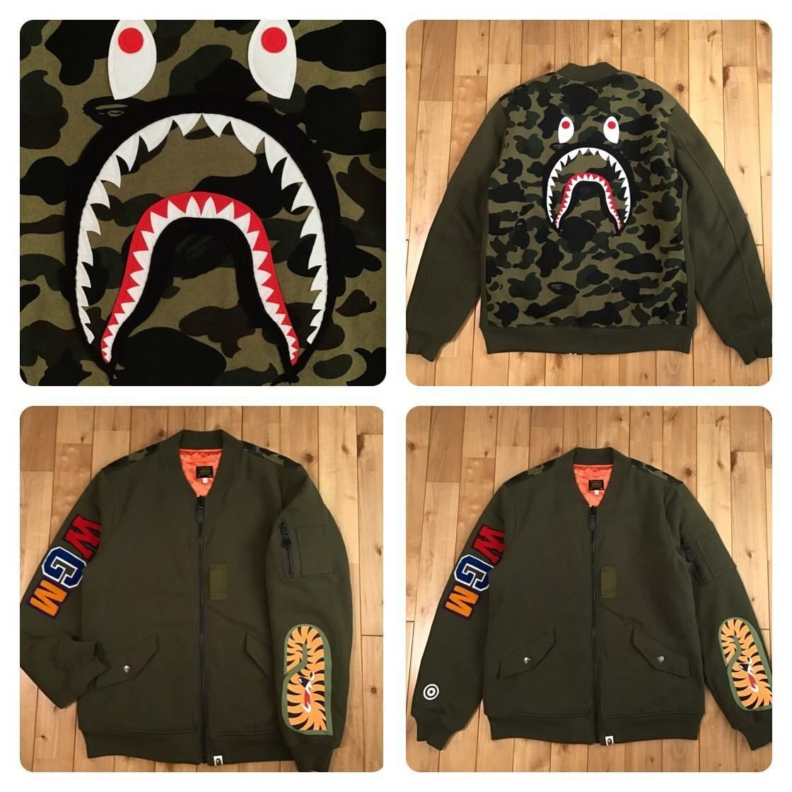 8,600円SHARK MA-1  jacket カーキ BAPE WGM Lサイズ