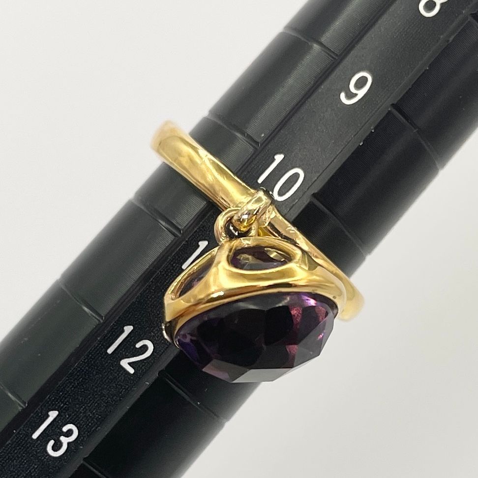 美品 バカラ ビーラブリー リング パープル クリスタル/25-808S