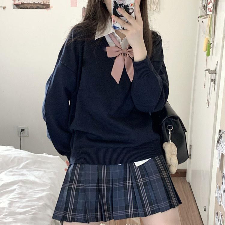 スクール 女子 秋冬 ニットセーター JK制服 高校生 学生服