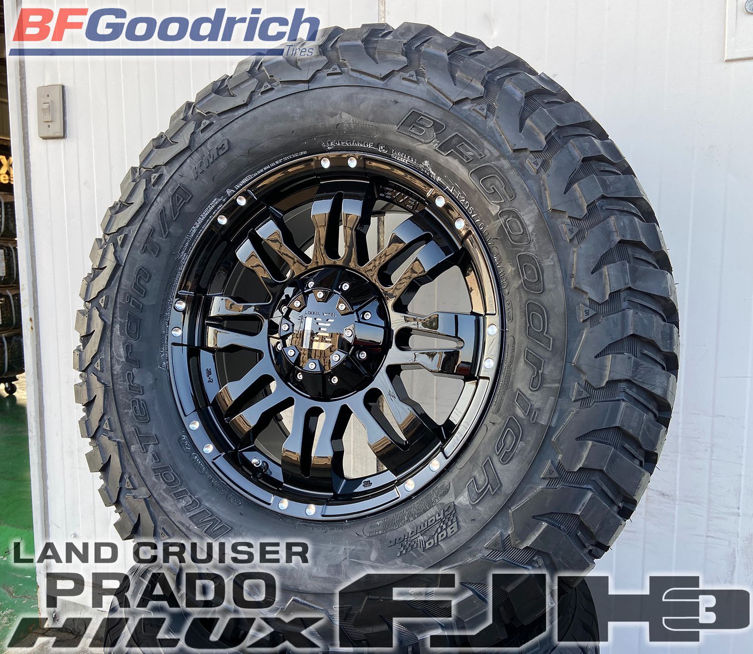 120 150 プラド FJ サバーバン タホ Ｈ3 ハイラックス サーフ タイヤホイール 17インチ Balano BF グッドリッチ KM3  285/70R17 265/70R17 - メルカリ