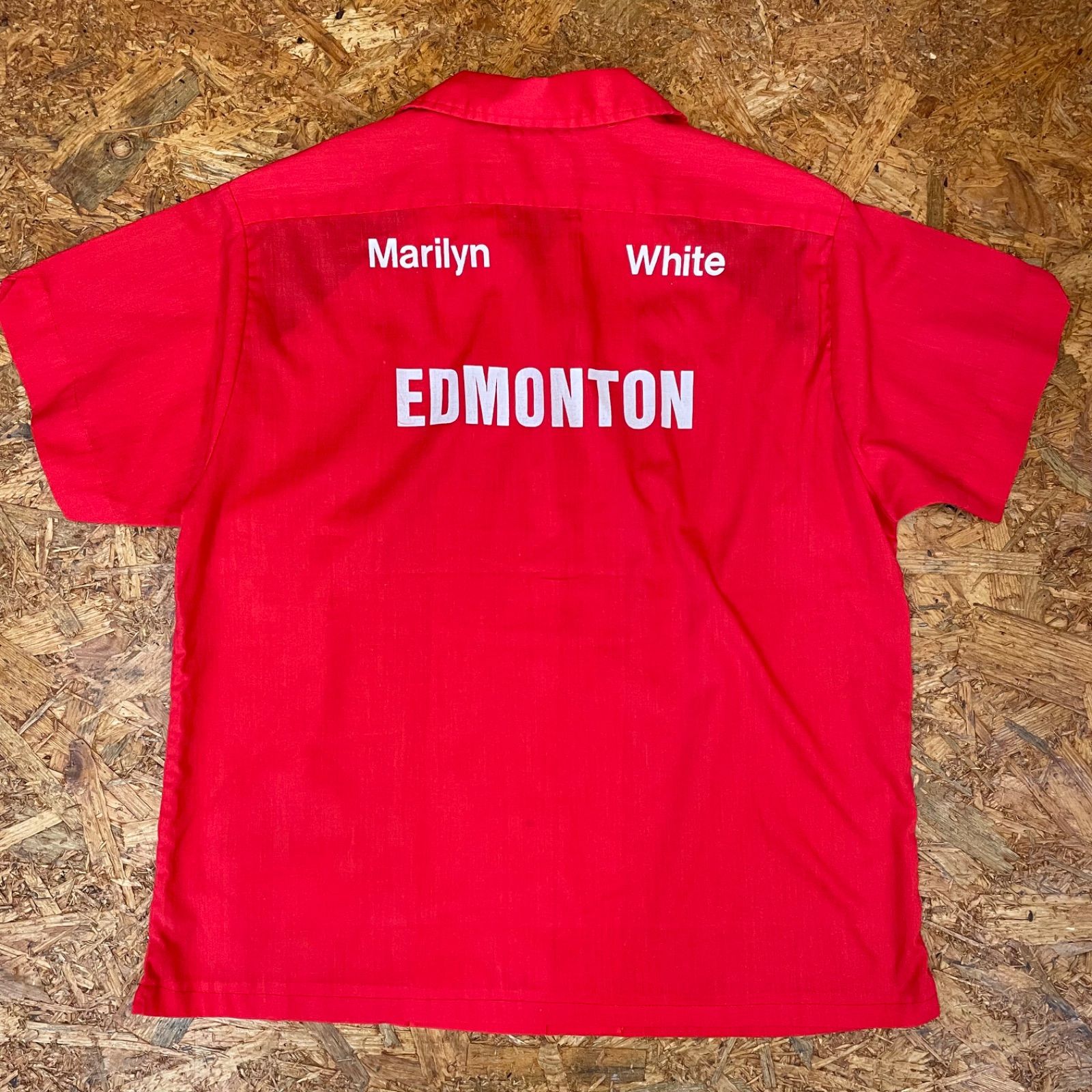 70s ヒルトン ボーリングシャツ USA製 レディース Hilton オレンジ 70s