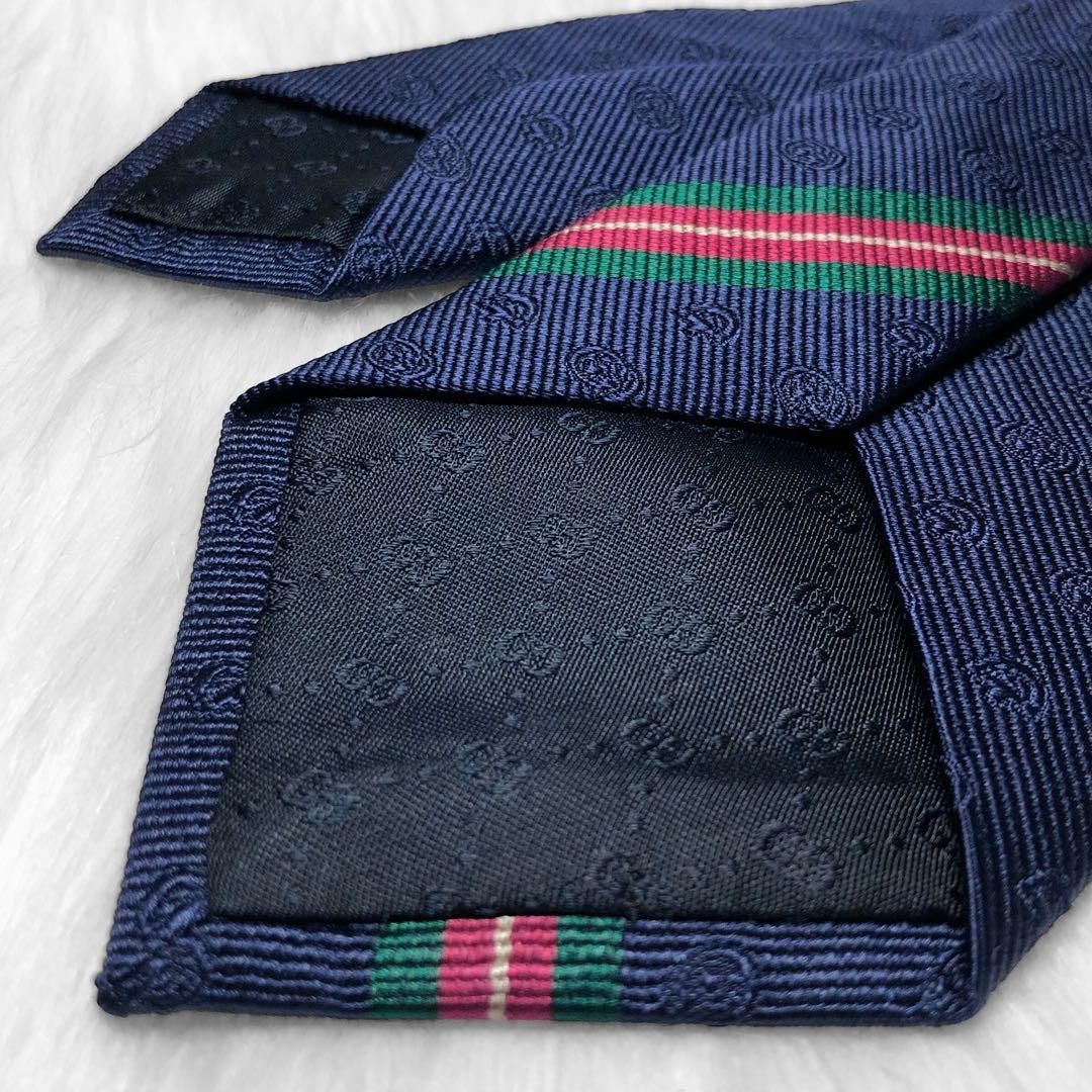 近代モデル】GUCCI グッチ ネクタイ GG柄 ホースビット シェリー
