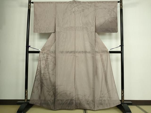 平和屋着物▽夏物 小紋 無双 紗袷 紗×絽 芝舞花文 正絹