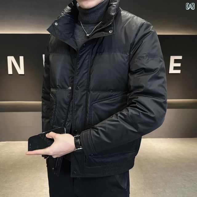 XL 春 コーデ メンズ 服 シンプル ファッション オシャレ 大人 かっこいい 大きいサイズ ストリート 紳士服 冬 スタンドカラー 厚手 ダウン ジャケット スリム 暖かい