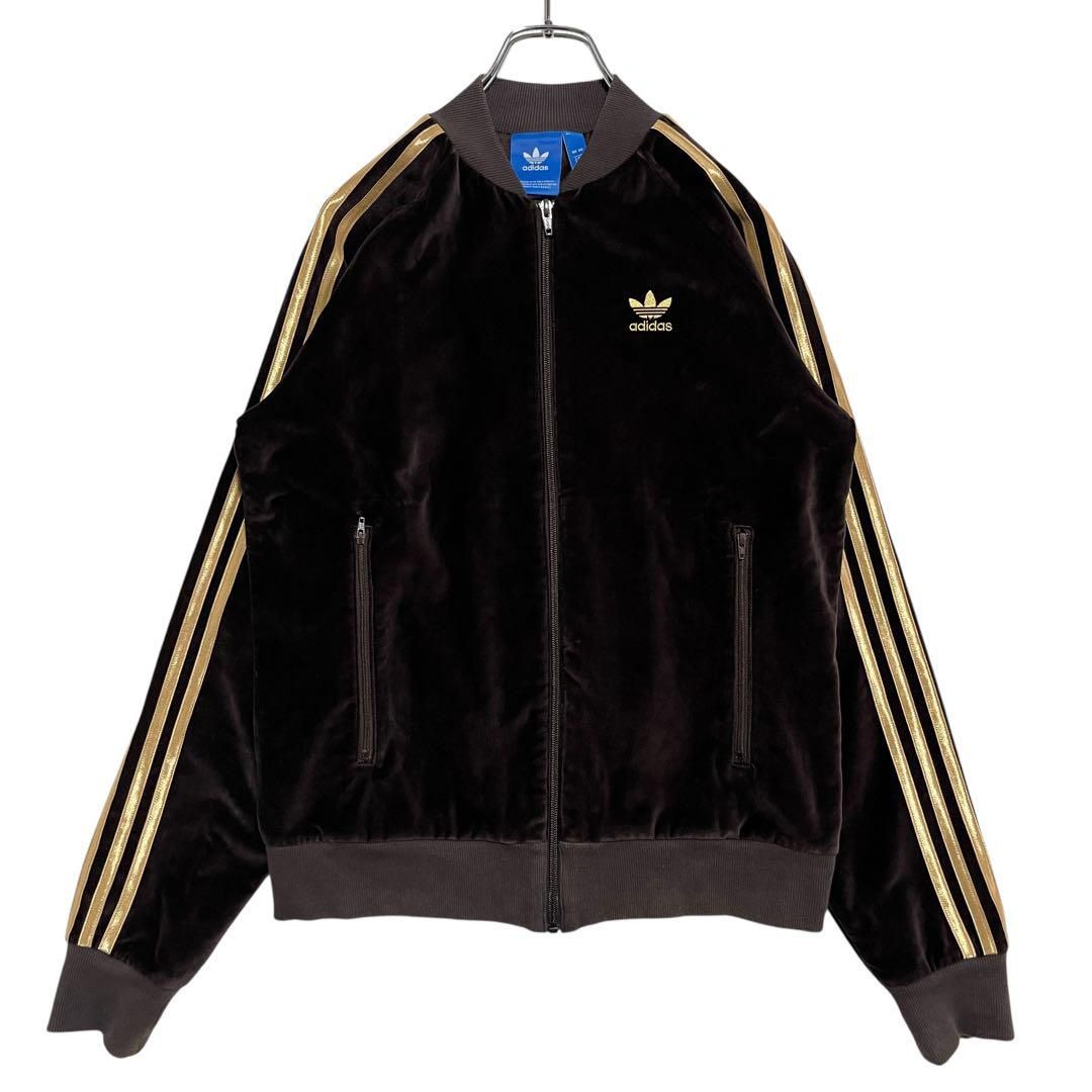 ☆6066 adidas ユナイテッドアローズ ベロアトラックトップ ブラウン 6066 adidas ユナイテッドアローズ ベロアトラックトップ