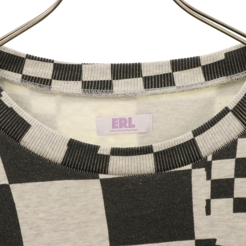 ERL (イーアールエル) VENICE CHECKER CREWNECK ロゴプリント