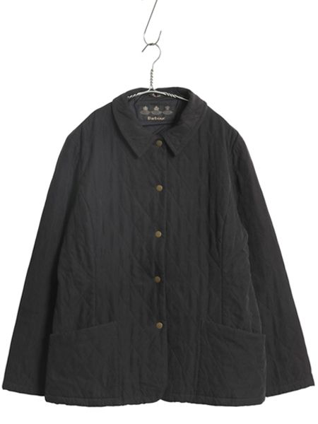 なクーポン配布中! バブアー シェイプド マイクロファイバー キルト ショート ジャケット レディース M | 中綿 キルティング ブルゾン ハーフ コート ブラック