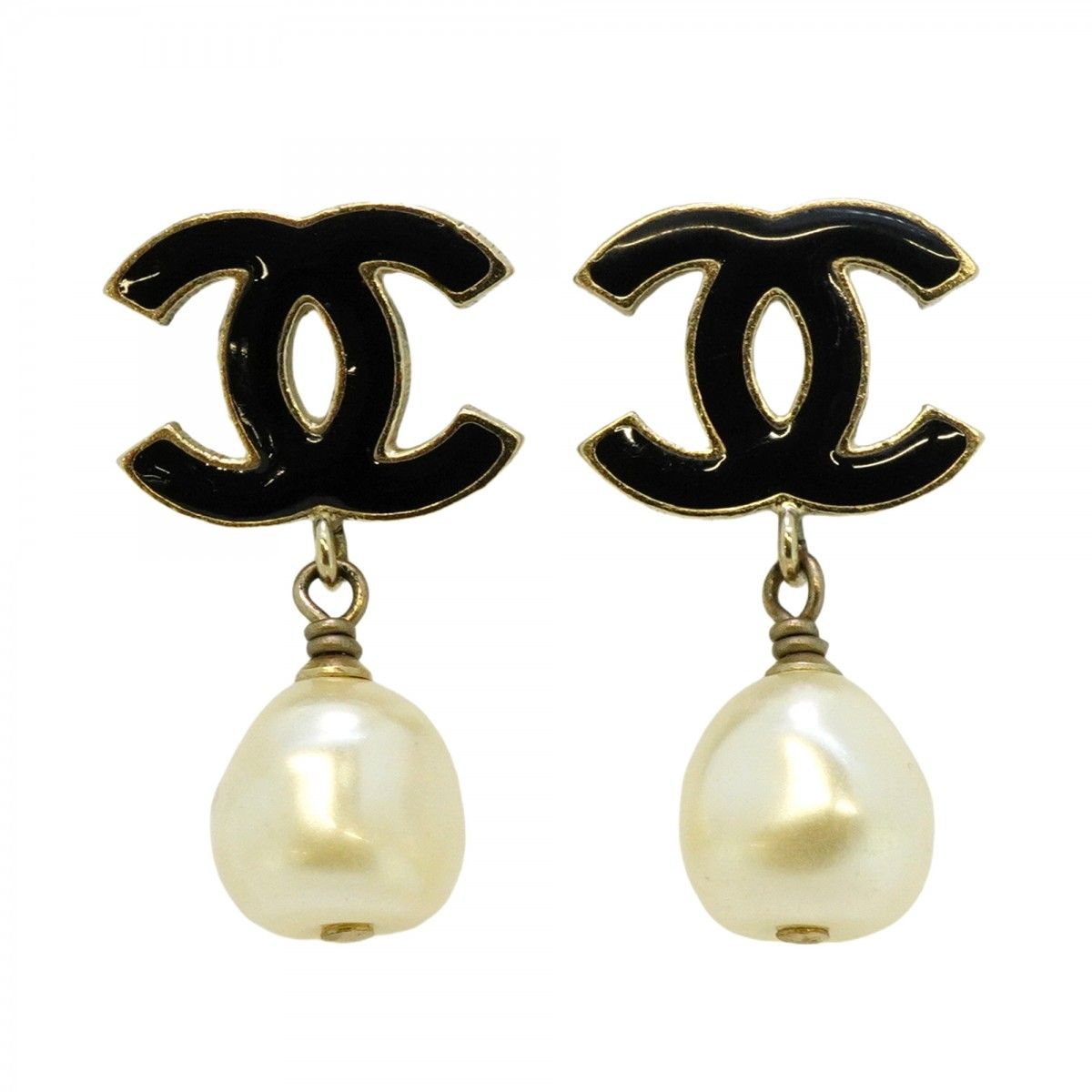 5jeb0341】シャネル ピアス ココマーク GPメッキ フェイクパール  