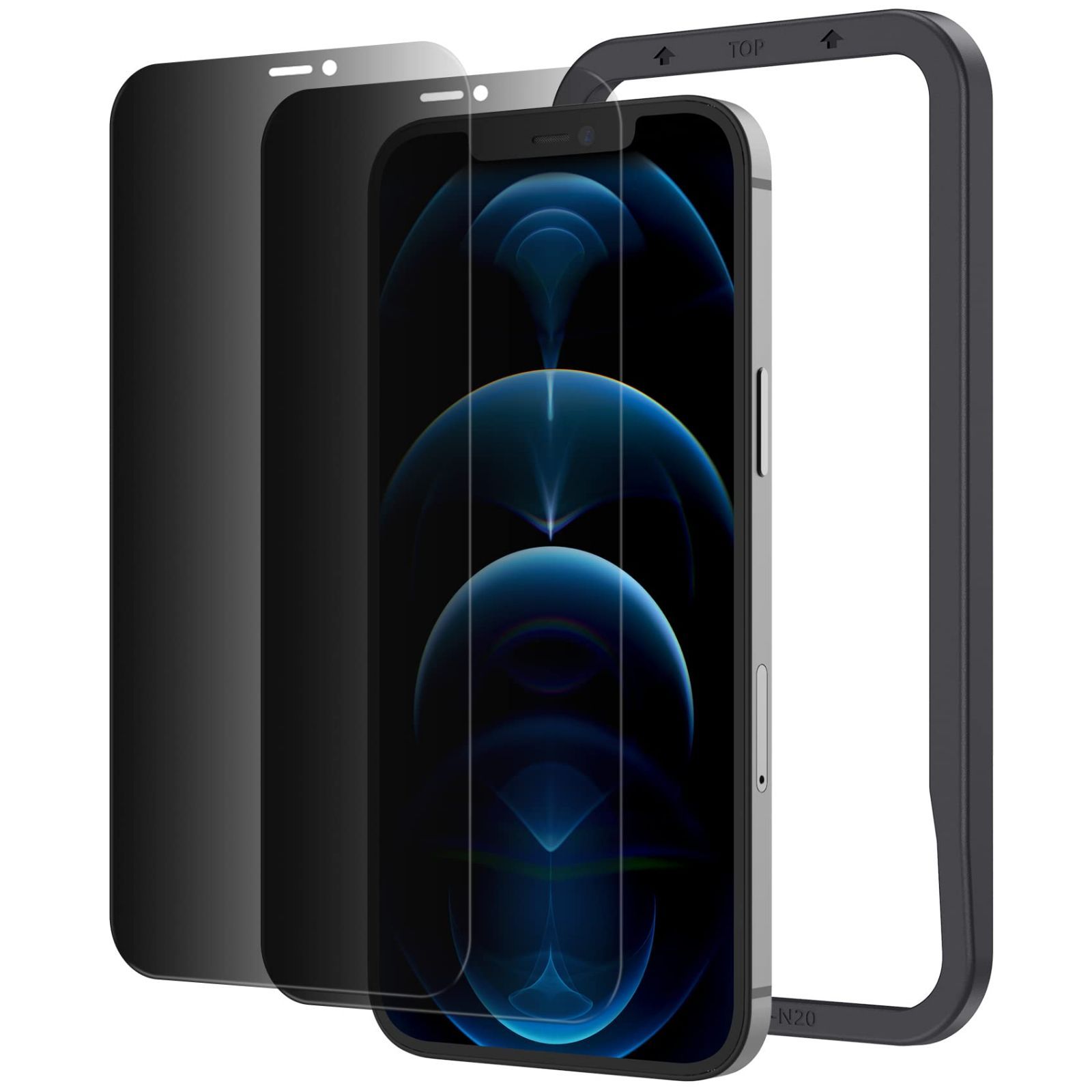 NIMASO 覗き見防止 iphone12pro max 用 ガラスフィルム 強