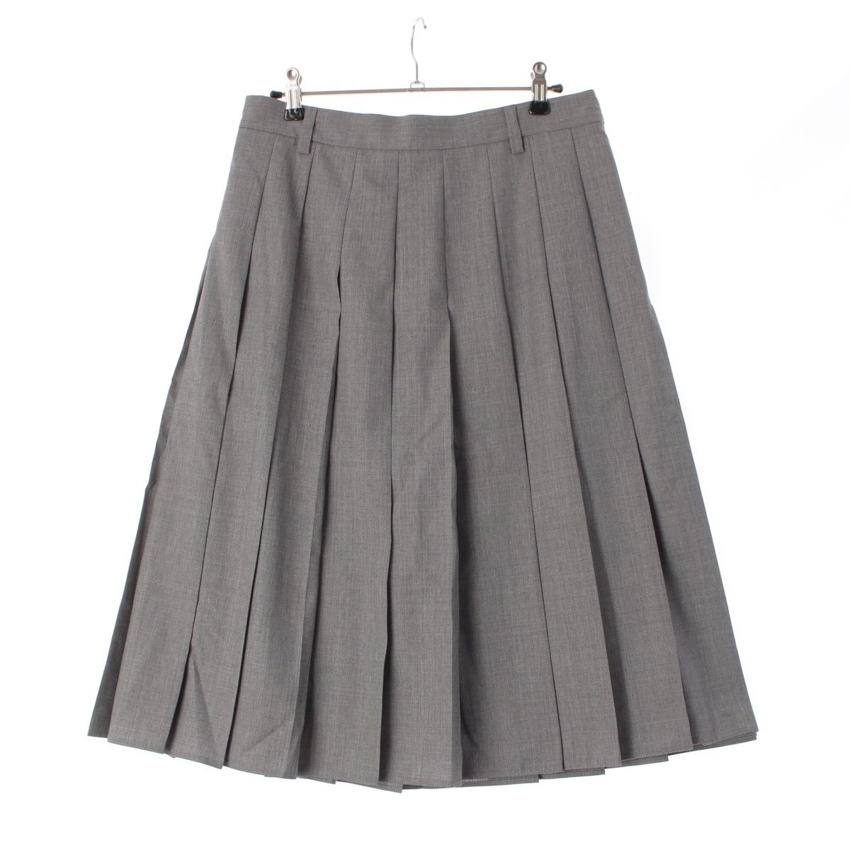 プラダ 24年 ウール プリーツ スカート ボトムス DNA91M グレー 42