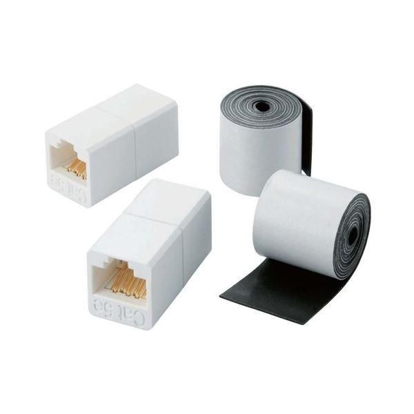 (まとめ) エレコム 屋外用コンパクトRJ45中継コネクタ（Cat5E） カテゴリー5E用 LD-VAPFR／RJ45WP 1セット（2個） 〔×5セット〕