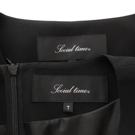  東京ソワール ソーシャルタイム アンサンブル フォーマル ノー ジャケット ワンピース ひざ丈 7 黒 ブラック AE その他 スーツ フォーマル ドレス