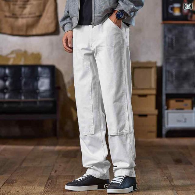 M メンズ ファッション 服 男性用 オシャレ シンプル 大人 かっこいい ストリート アメリカン 秋 ブラック レトロ ストレート パンツ ロギング カジュアル