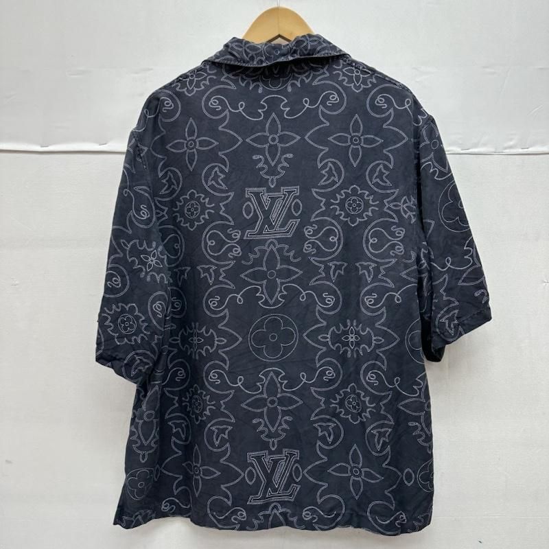 LOUIS VUITTON ルイヴィトン シャツ ブラウス 長袖 24AW モノグラム アラベスク 総柄 シルク 半袖 開襟 シャツ RM242M MRR HRS99W