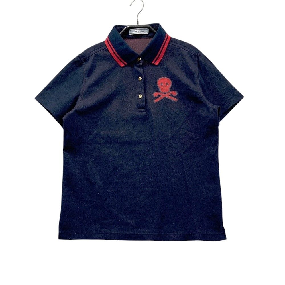 MARK&LONA マークアンドロナ 半袖ポロシャツ プリント切替 グレー