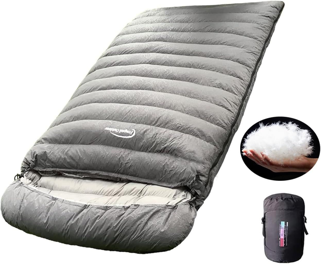 Fengzel Outdoor 二人用寝袋 封筒型 220*130cm ダウン率93% 1000