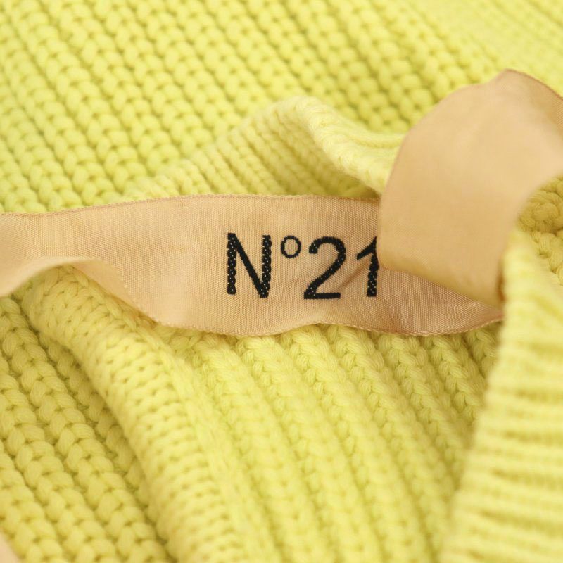 ヌメロヴェントゥーノ N°21 半袖レースニット セーター 40 イエロー 