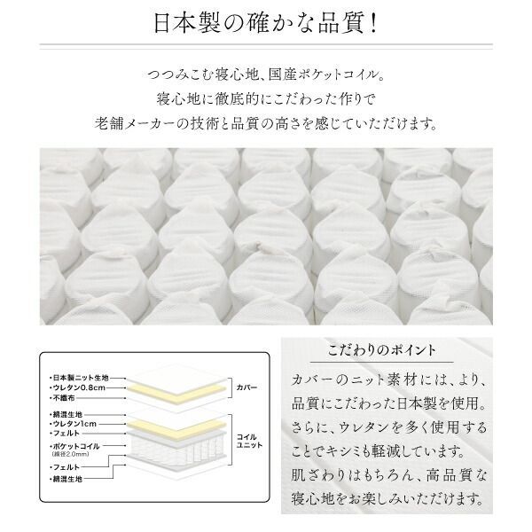 マットレスベッド ポケットコイルマットレスタイプ