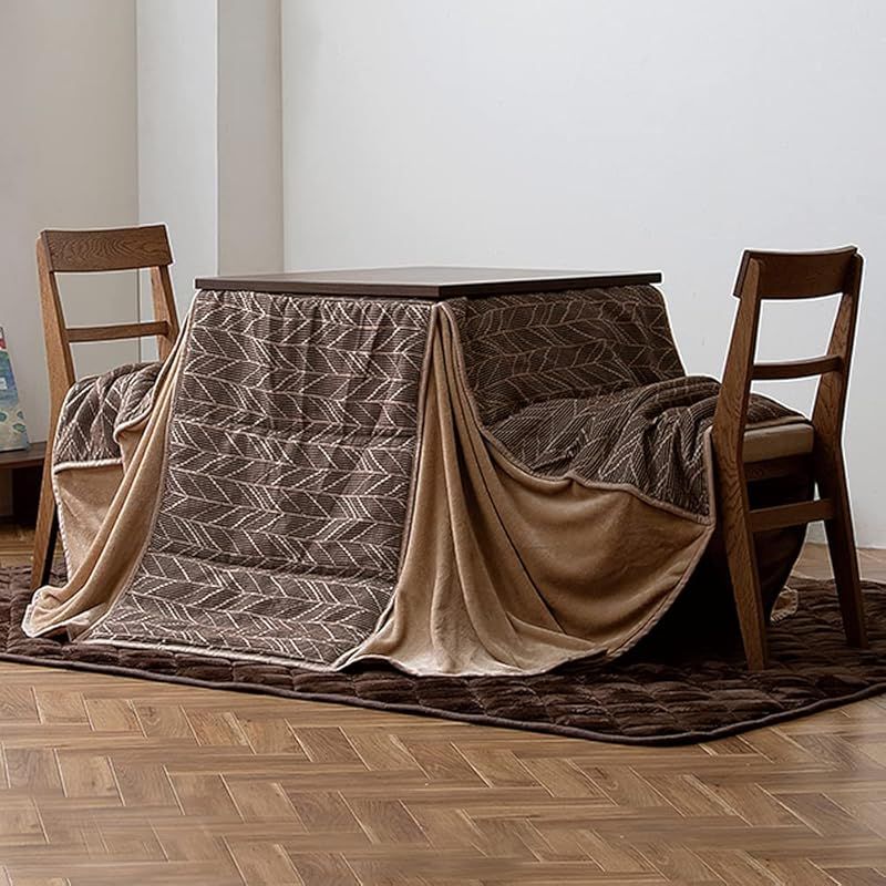 アイリスオーヤマ こたつ掛布団 長方形 ハイタイプ 蓄熱わた使用 リバーシブル 北欧 おしゃれ KKBJ-2422 ブラウン|ベージュ 1