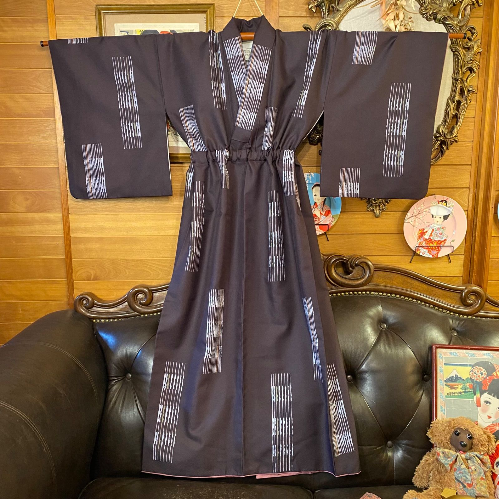 和洋折衷 着物 リメイク ロング 丈 ワンピース ドレス 洗える