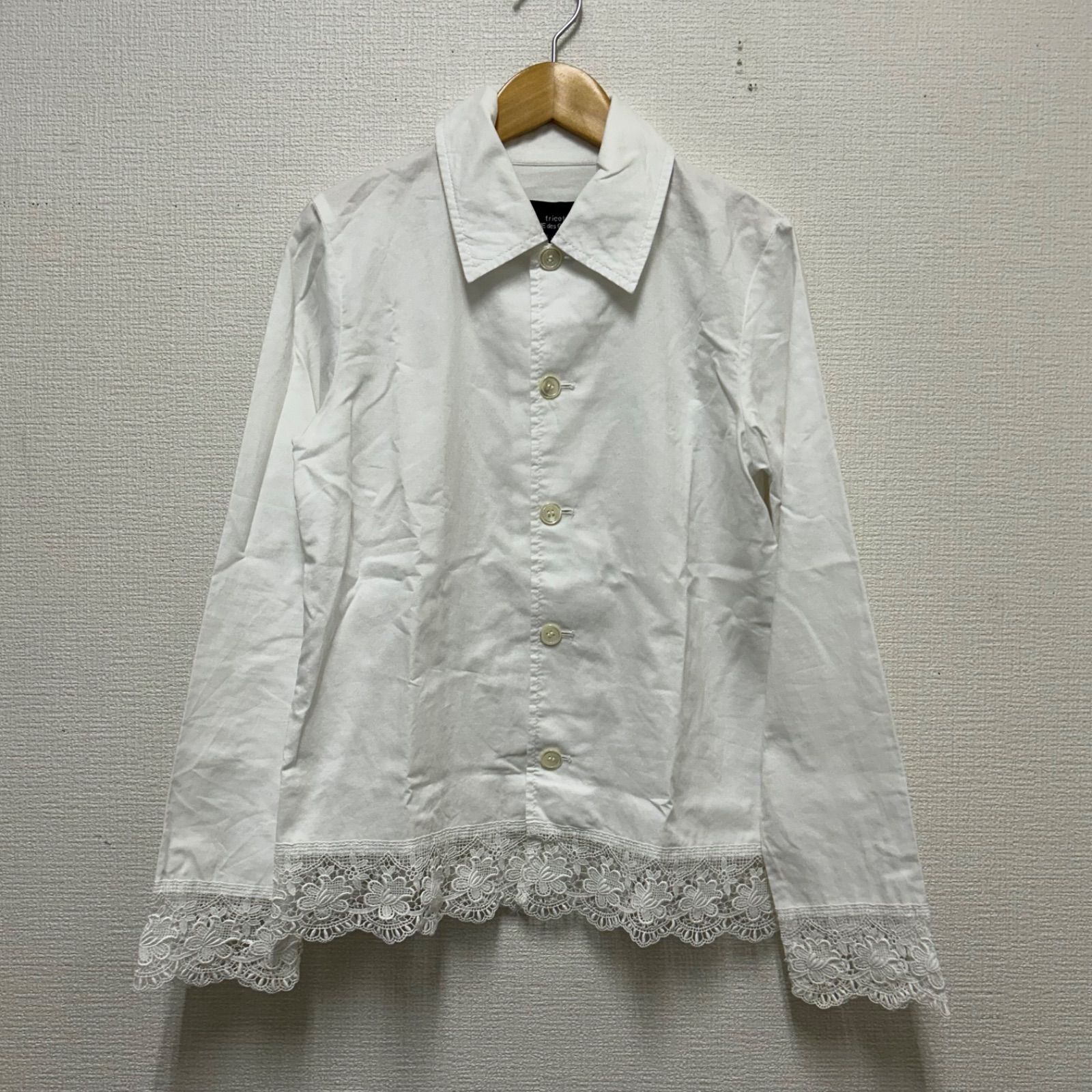tricot COMME des GARÇONS ホワイト丸襟長袖シャツ tricot COMME des GARCONS トリコ コムデギャルソン】丸襟長袖シャツ