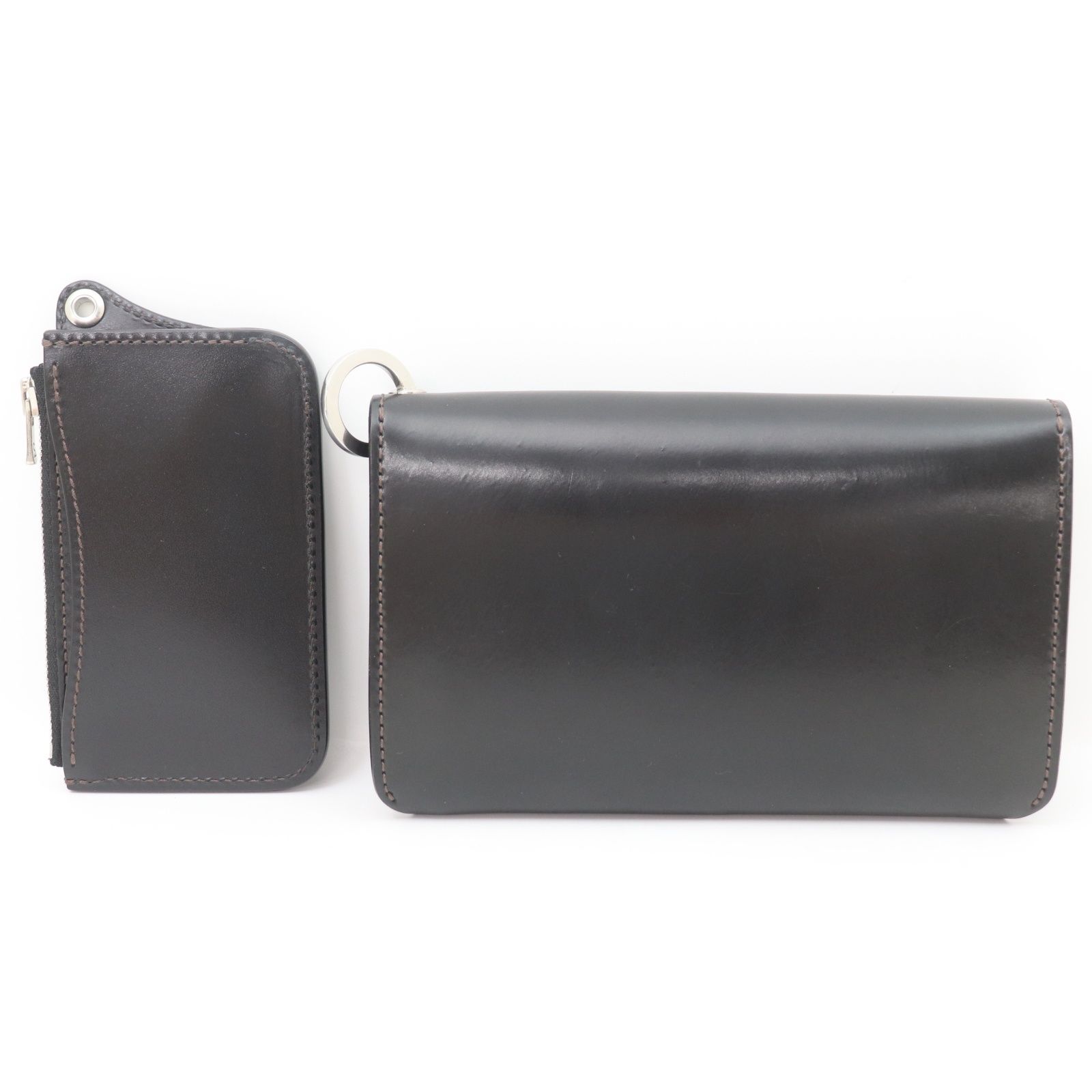 WILD SWANS ワイルドスワンズ SHELL B-2 サドルアップ シェルコードバン ミドルウォレット セット ブラック