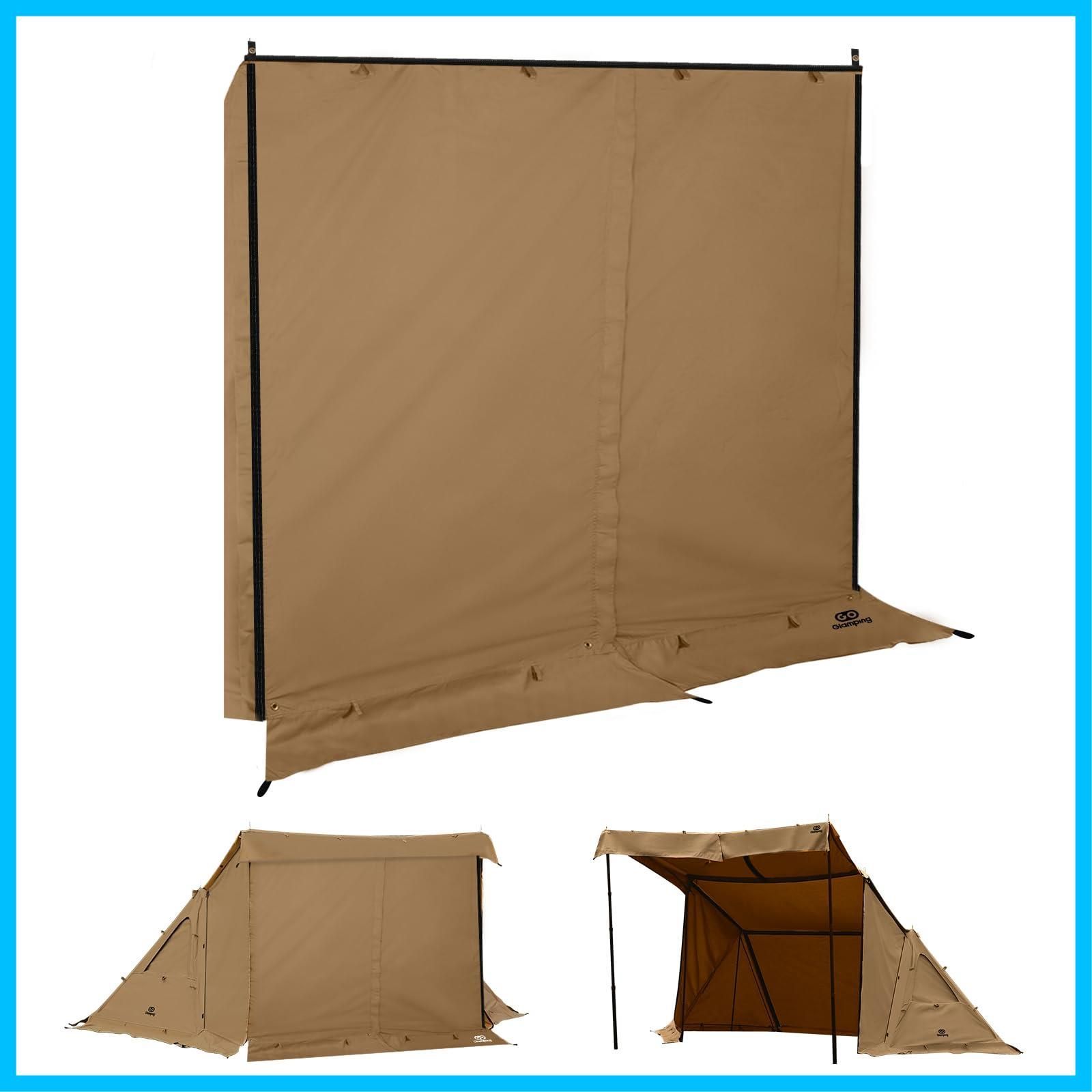 【人気商品】，【特価商品】，【特価】G・G PUP 2.0パップテント専用 前幕tc 1人用 炎幕 ポリコットンテント多機能前幕 中央の耐水ファスナー 【着脱可能なファスナー付き】 焚き火可 GOGlamping 難燃 遮光 日よけ 撥水 開閉可能 コンパクト