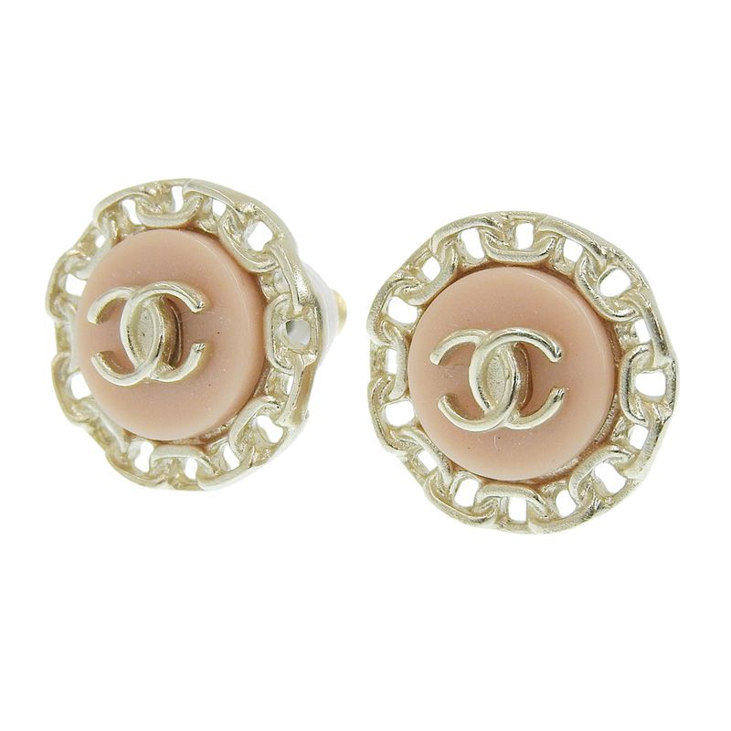 【美品】　シャネル　ゴールド　ピアス シャネル CHANEL ココマーク ピアス GP ピンク ゴールド色 A18K